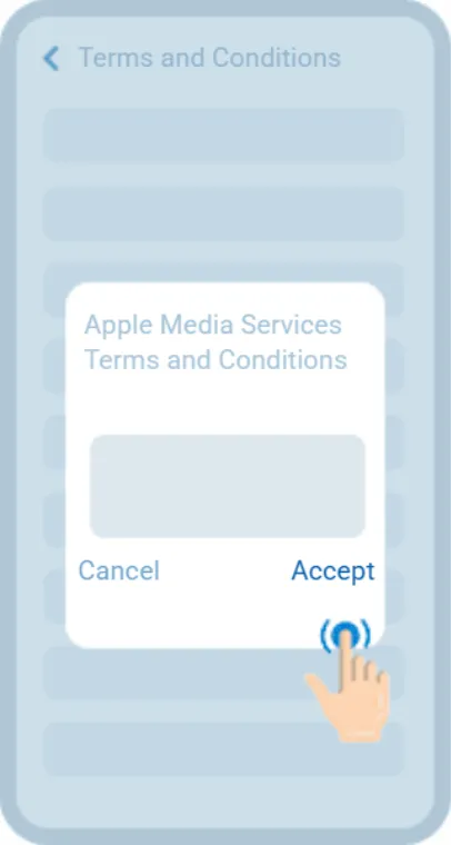 Accept the user agreement in App Store