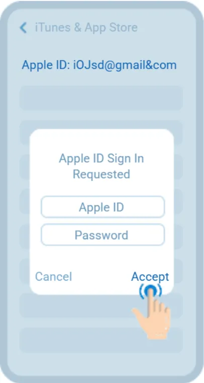 Log in using your new Apple ID and continue installation