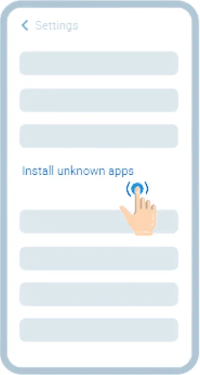 Open Install unknown apps in Android settings